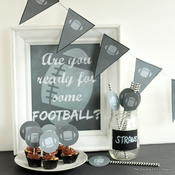 Printable chalkboard football party decor