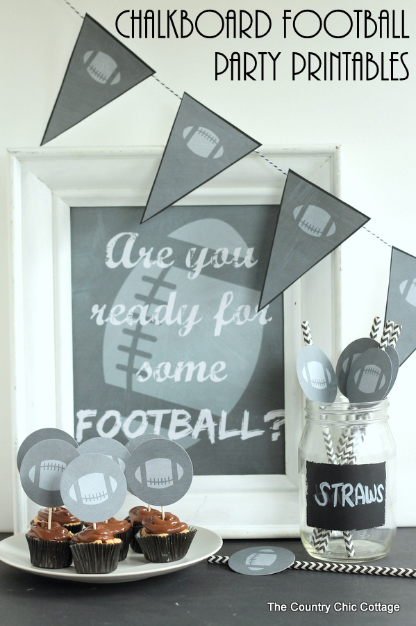 Chalkboard football party printables