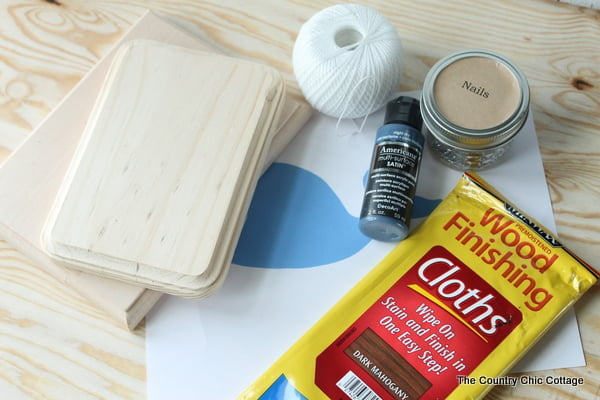 Supplies needed to make easy geometric string art at home