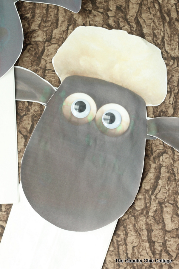 Shaun the Sheep paper bag puppets