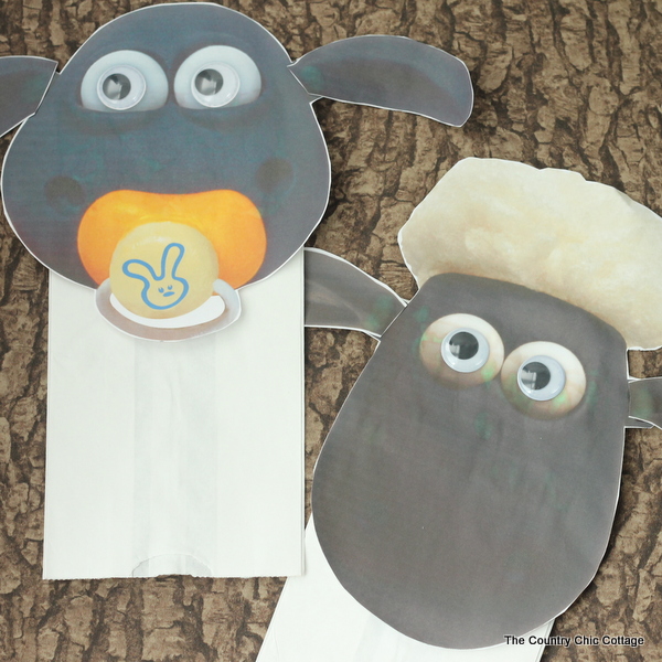 Shaun the sheep paper bag hand puppets