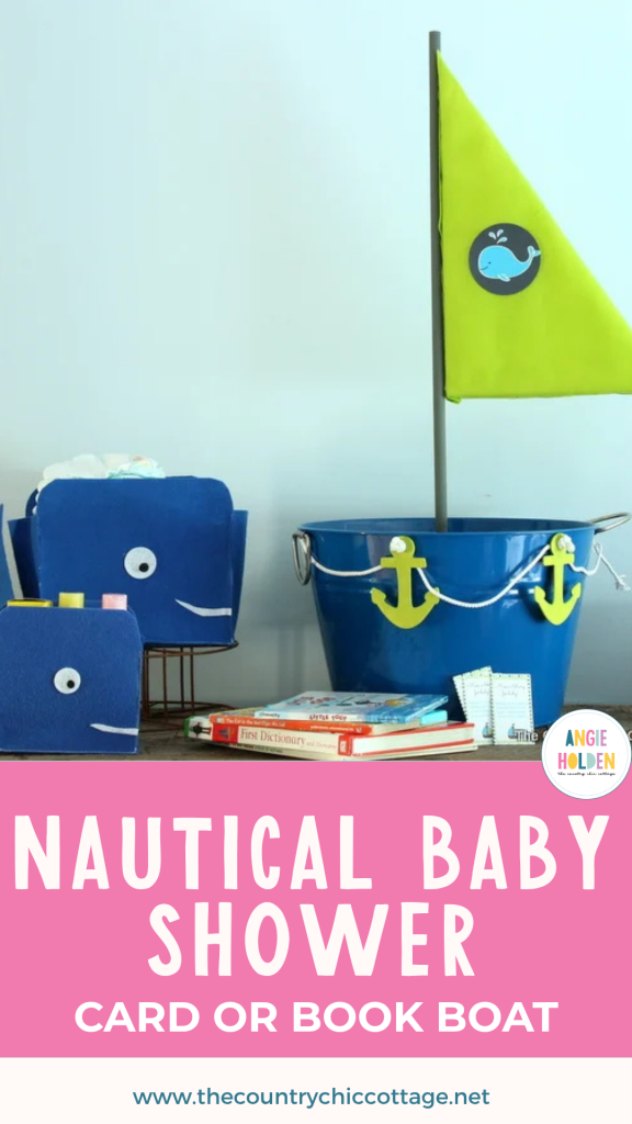 nautical baby shower card or book boat