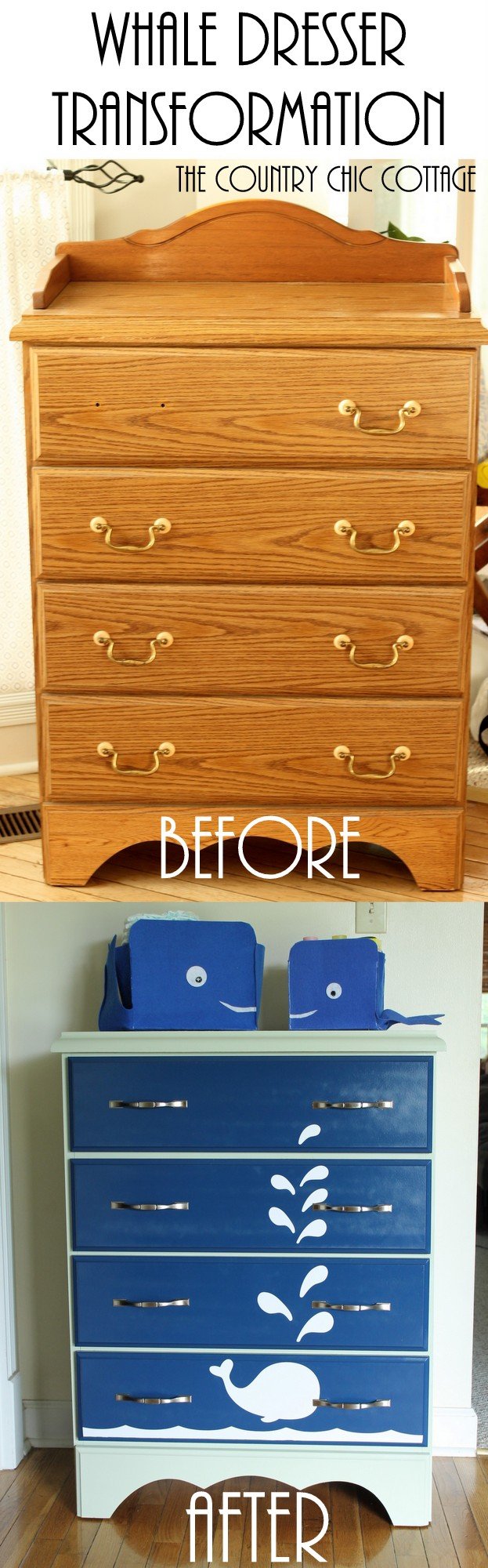 whale dresser transformation pinnable image