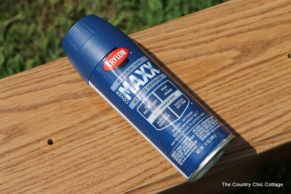 blue Krylon spray paint 