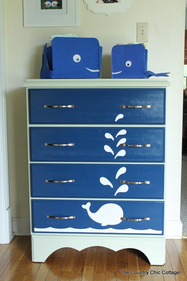  whale painted dresser