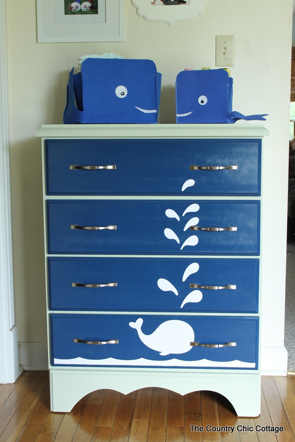 Whale Painted Dresser The Country Chic Cottage