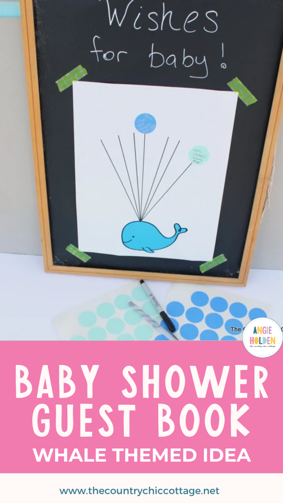whale themed baby shower guest book idea