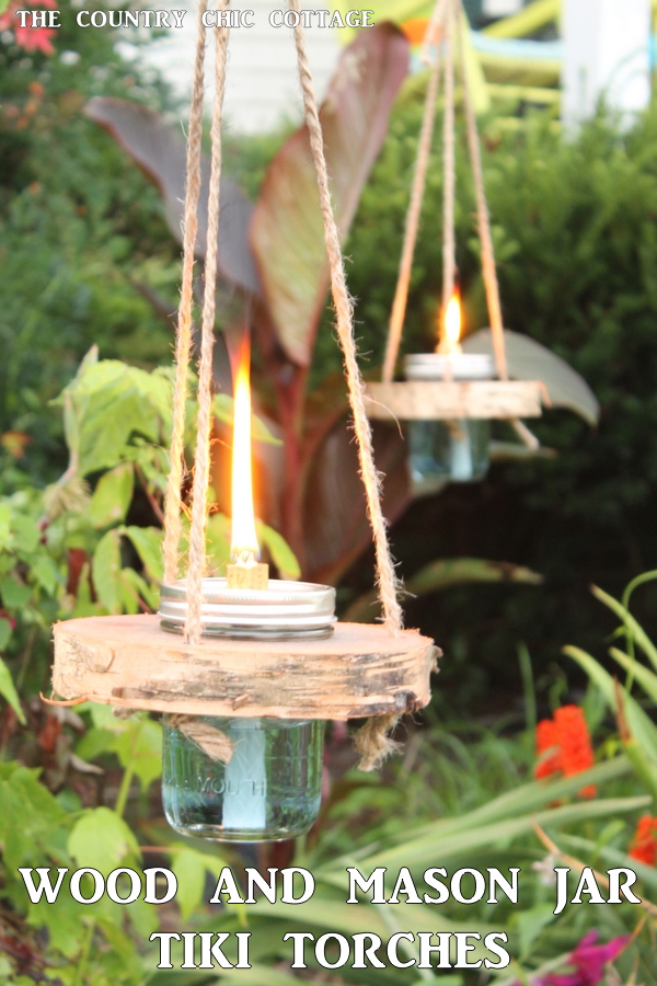 Wood and mason jar tiki torches -- tackle this outdoor project for a fun addition to any outdoor area! Get the step by step instructions here!