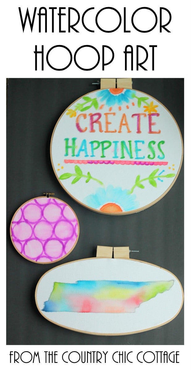 Use markers to create this unique watercolor hoop art in just minutes!  A fun craft project that anyone can make!