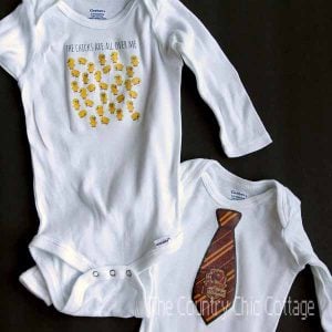 Make these heat transfer onesies in just minutes! They have a free printable to make ones just like these! Great for a baby shower!