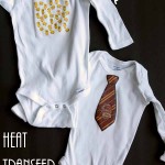 Make these heat transfer onesies in just minutes! They have a free printable to make ones just like these! Great for a baby shower!