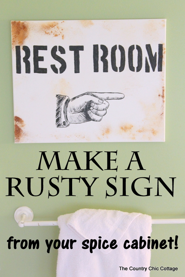Make a rusty sign from items you have in your spice cabinet! See how with this craft tutorial!