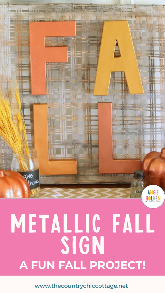 metallic fall sign