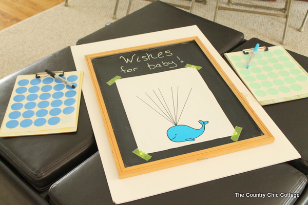 Best wishes baby book is a great baby shower game 