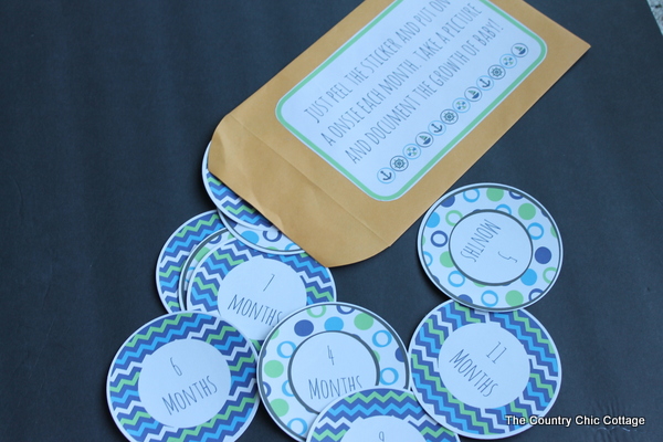 DIY baby shower printable gift idea - newborn month stickers