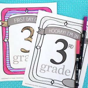 Personalized School Sign Printable and Coloring Pages