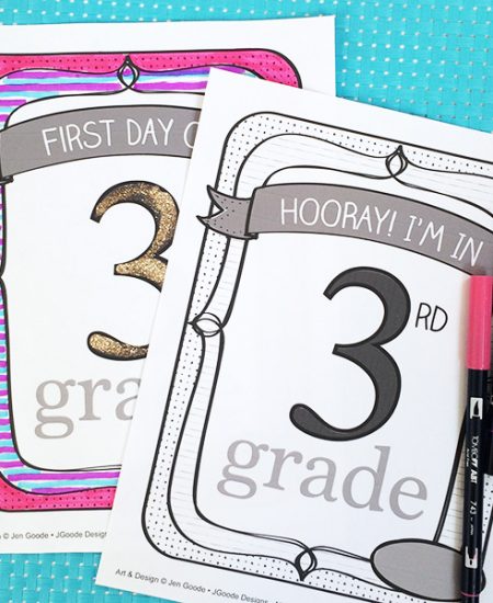 Personalized School Sign Printable and Coloring Pages