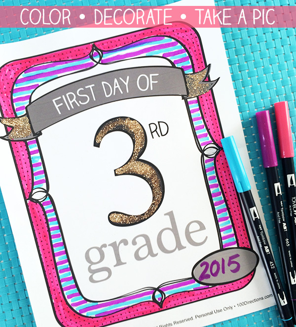 Printable school signs for every grade