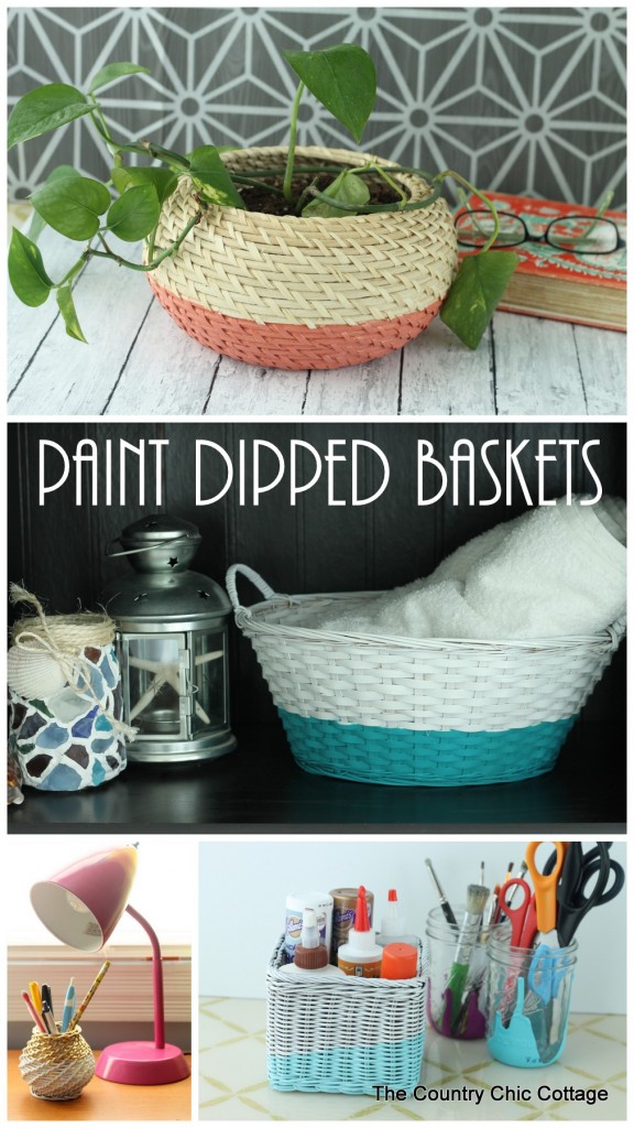 Paint Dipped Baskets The Country Chic Cottage