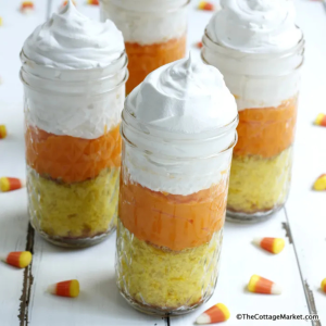 Candy Corn Cupcakes in a Jar by The Cottage Market