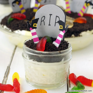Graveyard Dirt Pudding with Free Printables by The Cottage Market