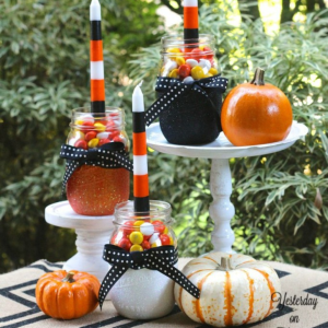 Halloween Mason Jar Candle Holders by Yesterday on Tuesday