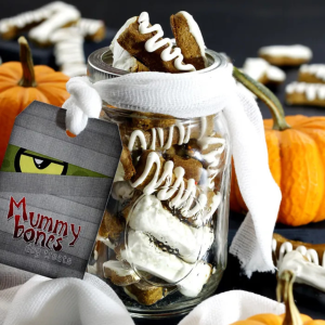Mummy Bones Peanut Pumpkin Butter Dog Treats by The Cottage Market
