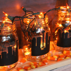 Spooky City Mason Jar Decor by Yesterday on Tuesday