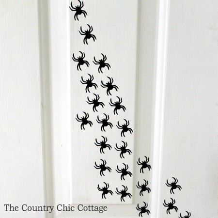 Add spiders to your door for a fun Halloween decoration!