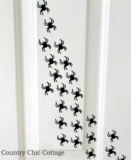 Add spiders to your door for a fun Halloween decoration!