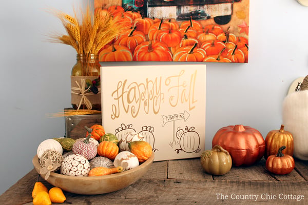 rustic farmhouse fall mantel