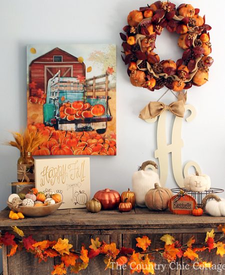 A gorgeous fall mantel with items from Kirklands!