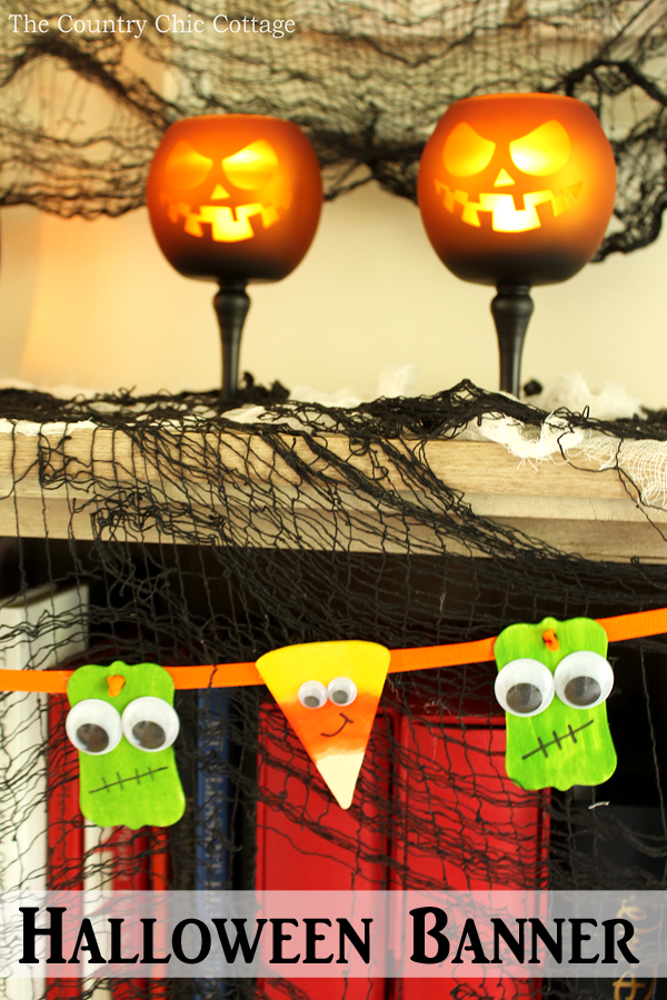 Make this Halloween banner with little candy corn and monsters in just minutes!