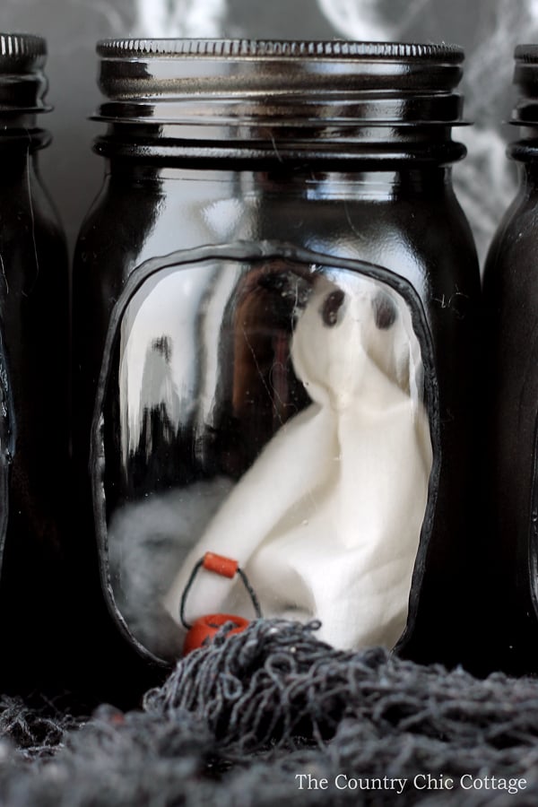 ghost inside of a mason jar