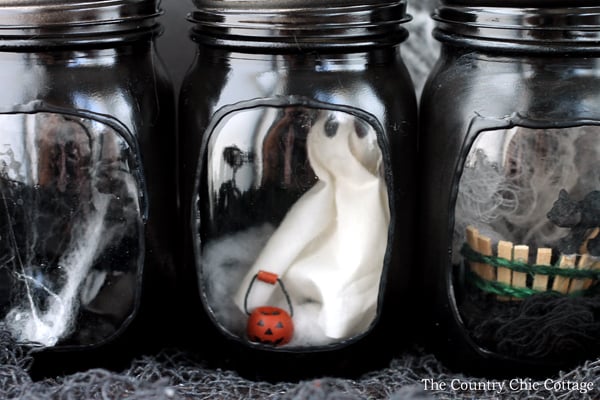 ghost in a jar halloween decorations