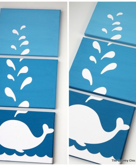 Make your own whale canvas art in just minutes with this craft tutorial!