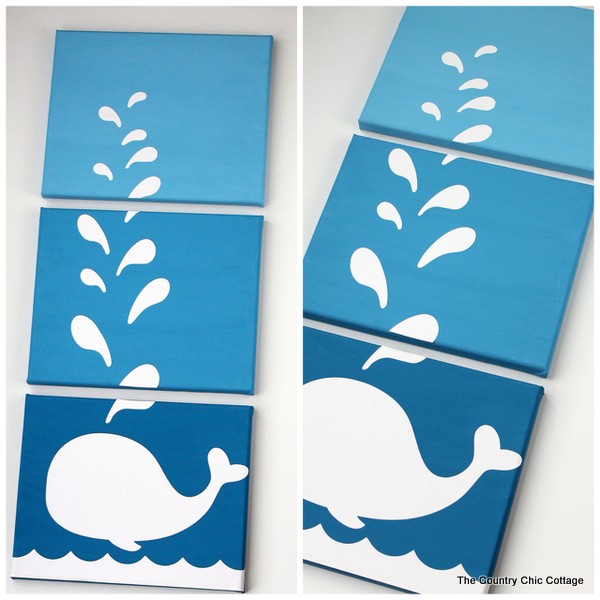 finished whale canvases