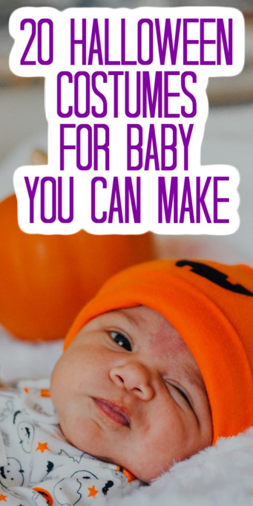 These baby Halloween costumes are all ones that you can make for your little one in minutes! Your little one will be celebrating their first Halloween in style! #halloween #baby #halloweencostume #costume