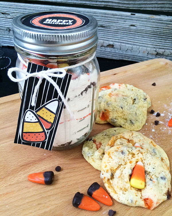 Candy Corn Cookies in a Jar