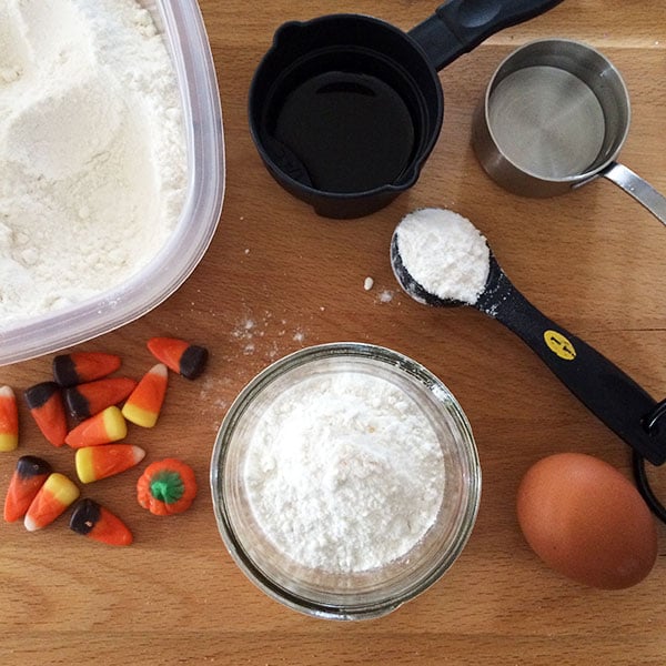 Candy Corn Cookies in a Jar - ingredients