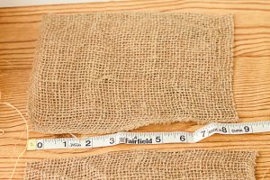 cutting burlap fabric