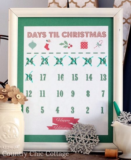 Print this free Christmas countdown calendar and countdown the days until Christmas! Perfect if you usually do an advent calendar!