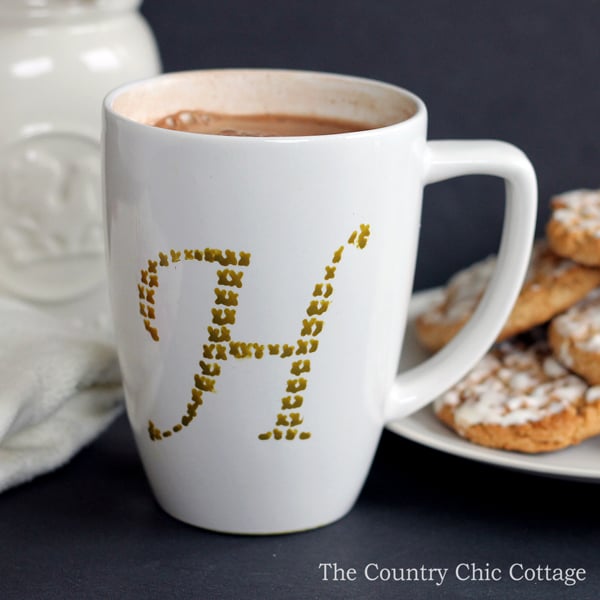 monogram coffee mug