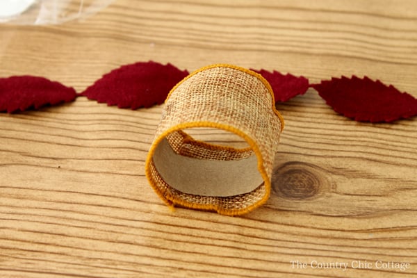using a paper towel roll for a napkin ring