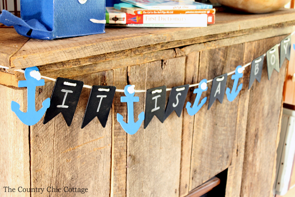 Nautical Baby Shower Banner - Angie Holden The Country Chic Cottage