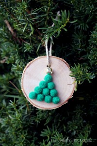 wood slice tree ornament