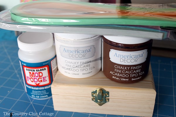 supplies needed to make a knock-off Pottery Barn jewelry box
