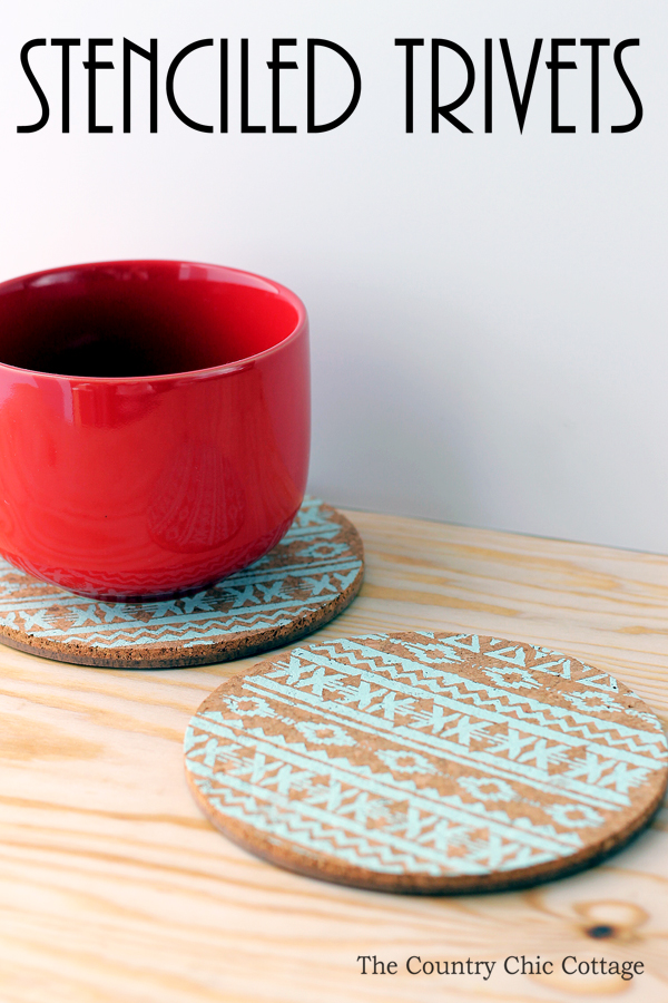 Make these easy stenciled trivets to give as gifts any time of the year!