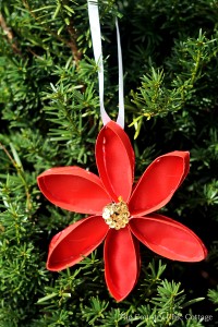 poinsettia christmas ornament