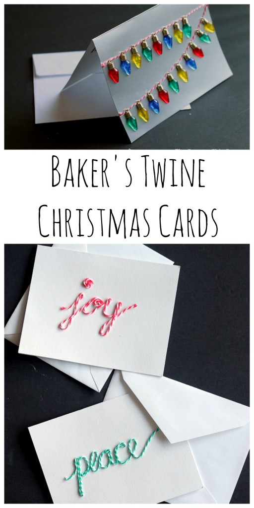 Make your own Christmas cards with these super simple ideas! Make baker's twine Christmas cards in minutes with these step by step instructions.